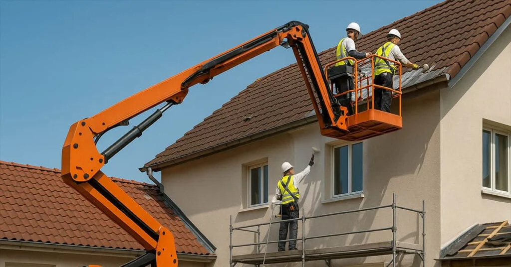 Peinture en hauteur. DS Cordiste